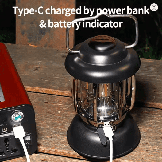 Retro Camping Lantern – USB Rechargeable, Waterproof & Vintage LED Light That Elevates Every Adventure