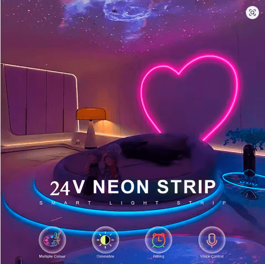 Tuya Smart WiFi Neon LED Strip 30M – RGB Music Sync Lights with Alexa & App Control