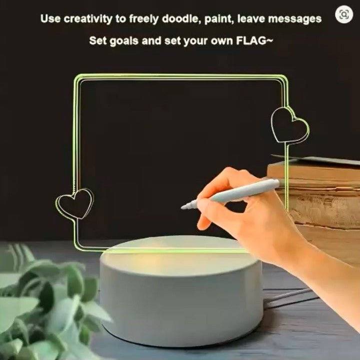 USB 3D Luminous Love Message Night Light – Erasable Message Board Lamp & Bedroom Gift Decoration